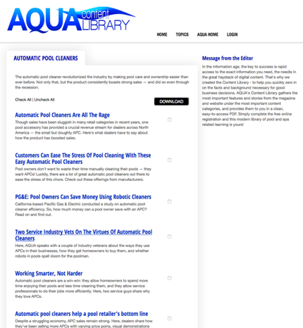 AQUA Content Library example