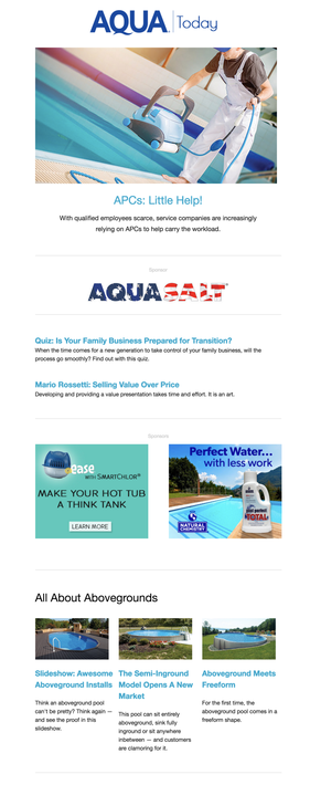 AQUA E-News example